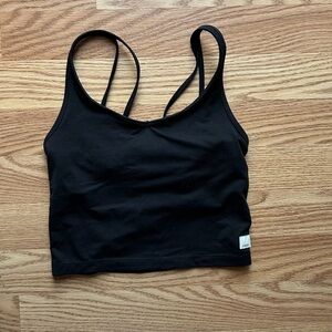 VUORI WOMENS HALO PERFORMANCE CROP TANK TOP SOFT BLACK HEATHER COLOR SIZE XS